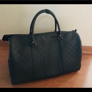 adrienne vittadini embossed signature duffle